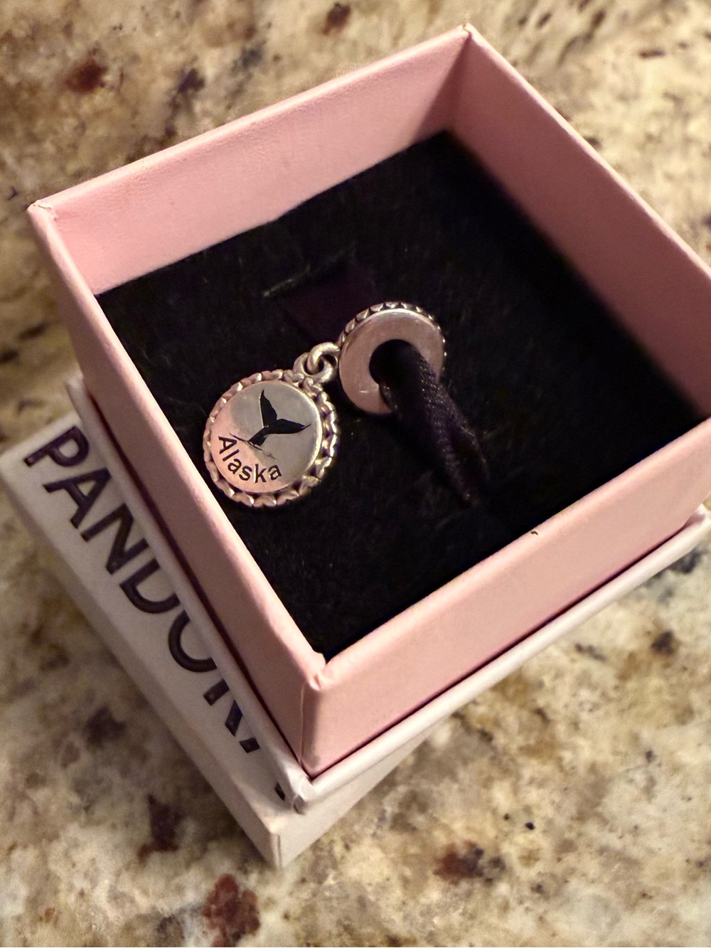 Pandora Alaska Exclusive State Flag Whale Tail Dangle Charm